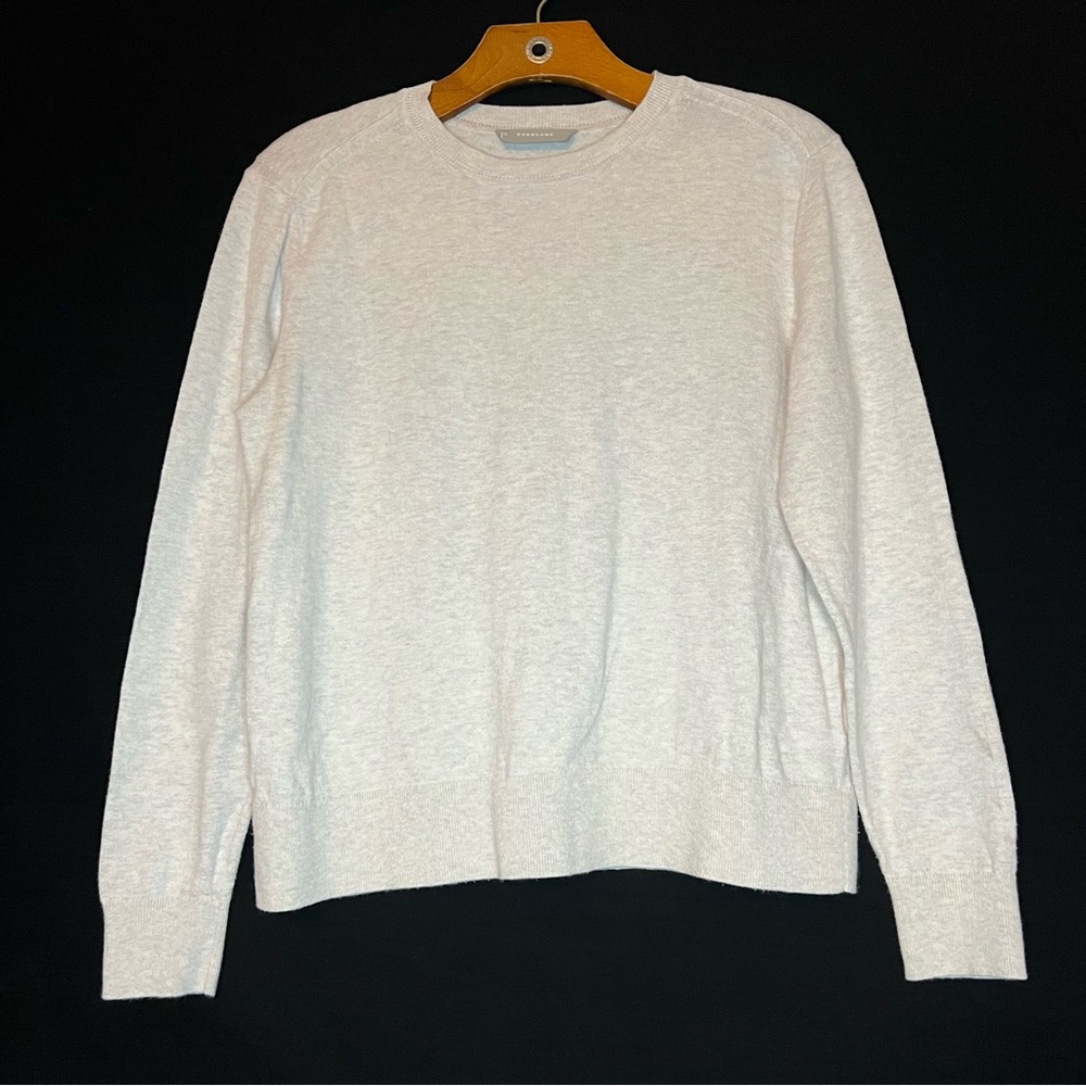 Everlane Womens Organic Cotton Pullover Long Sleeve Ivory Size S